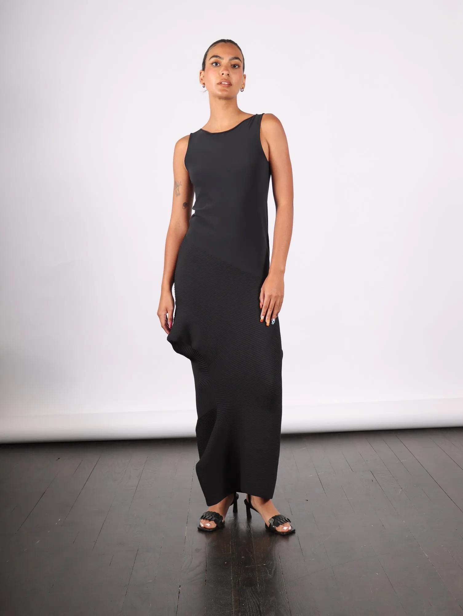 Emerge Dress in Black by Issey Miyake