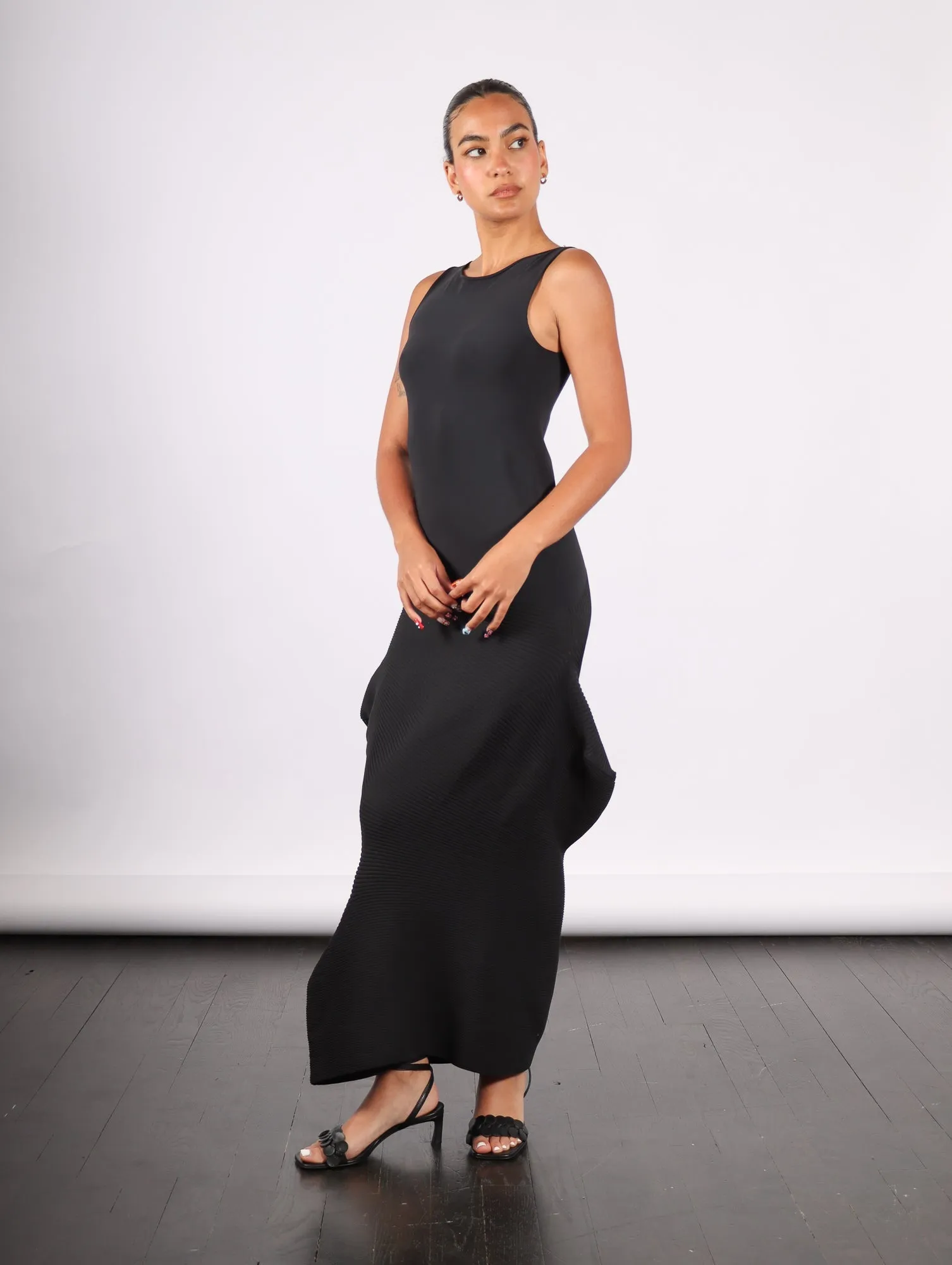 Emerge Dress in Black by Issey Miyake