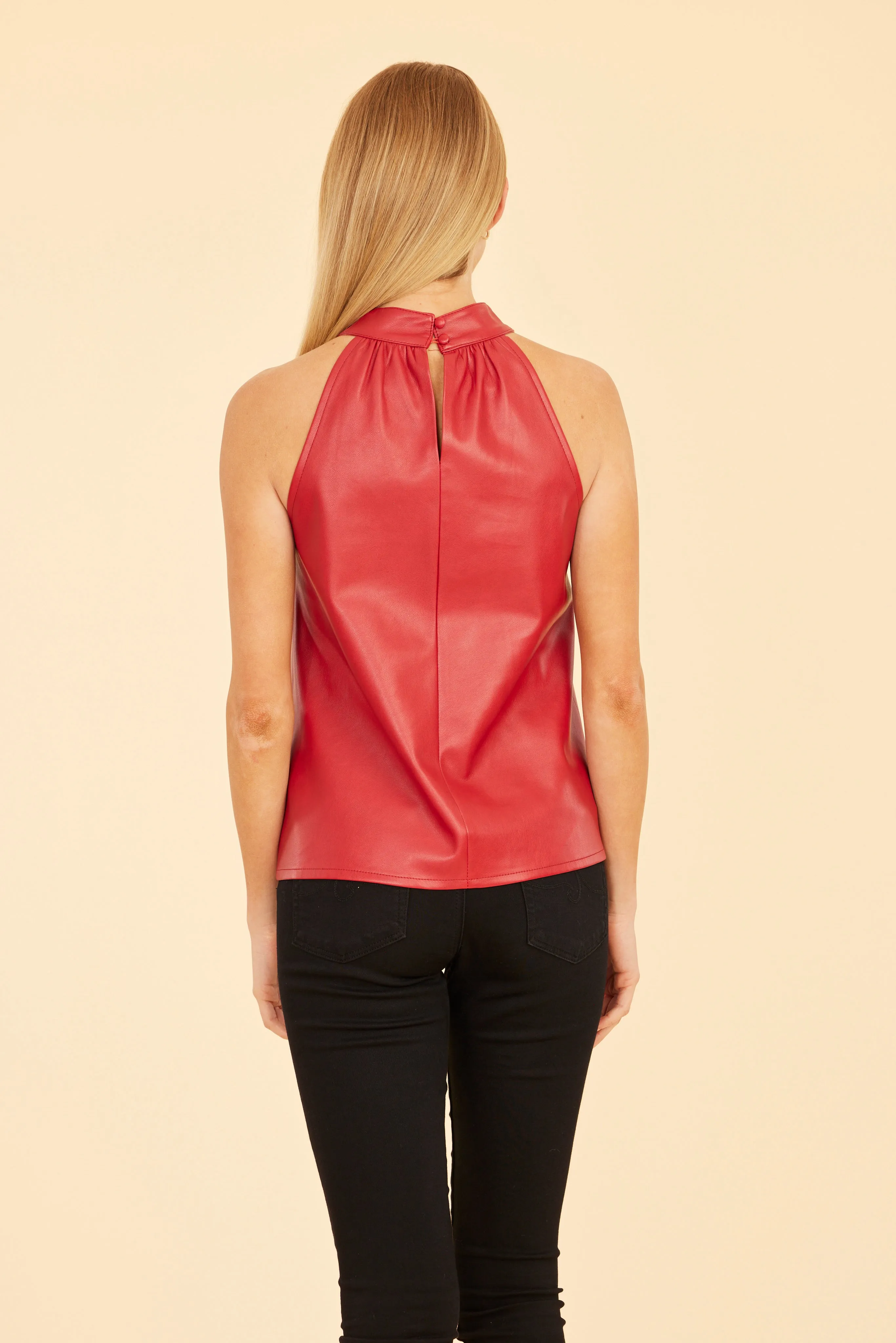 Faux Leather Halter Top