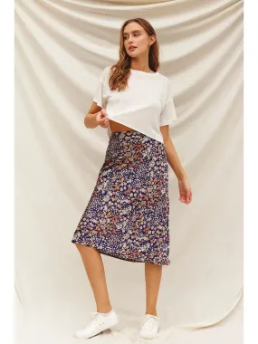 Floral A-Line Midi Skirt