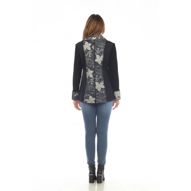 Floral Embroidery Knit Coat