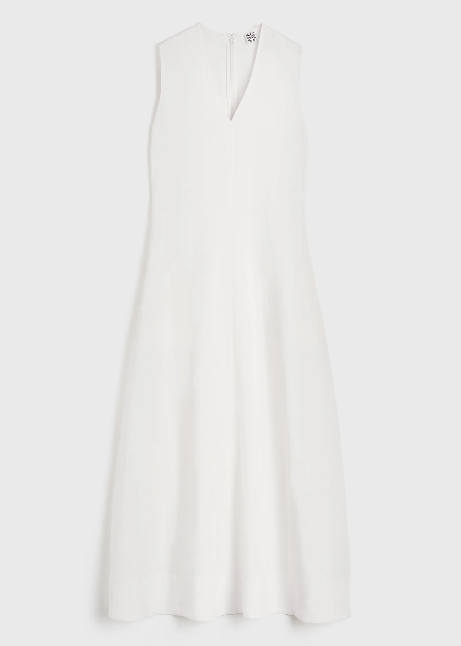 Fluid V-neck dress off white