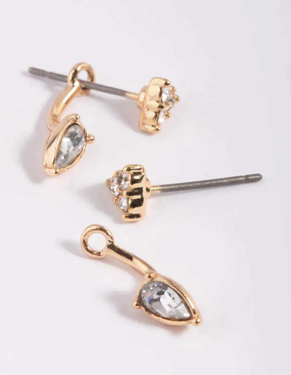 Gold Diamante Jacket Earrings