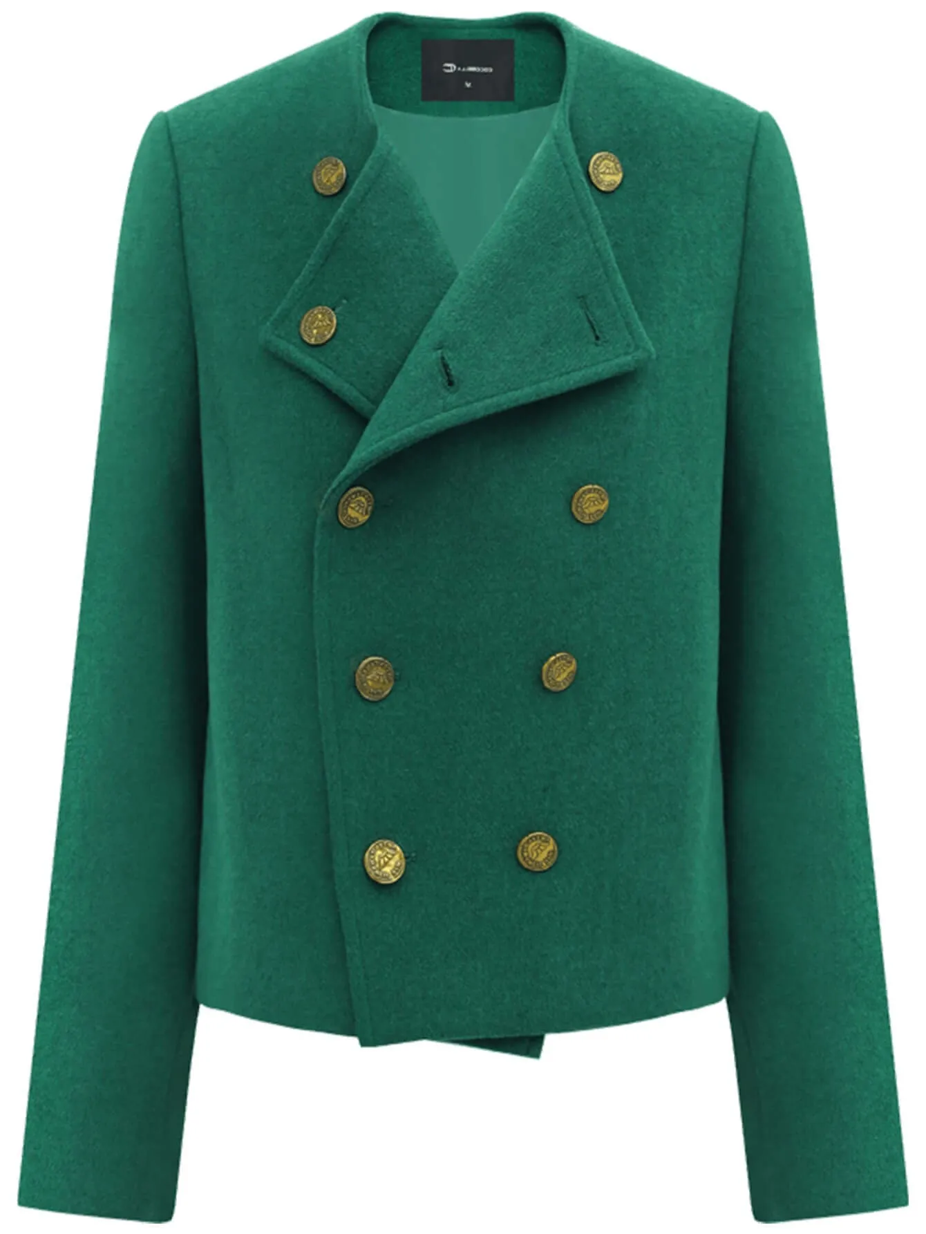 Green Double-Breasted Wool-Blend Jacket