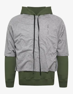 Grey & Green Dual Layer Hoodie