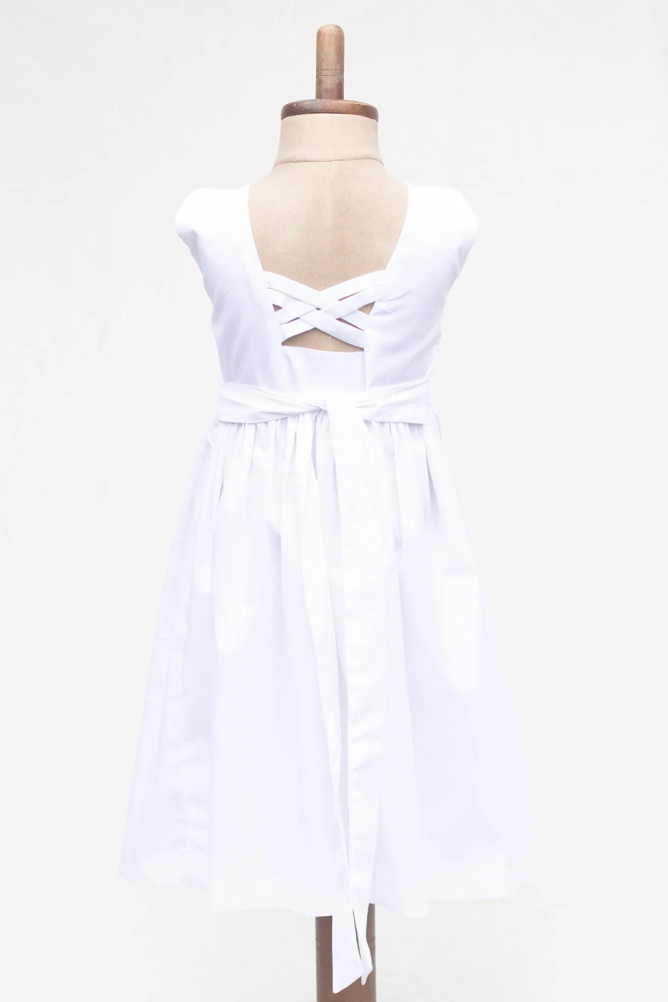 Hand-Smocked Dress, White