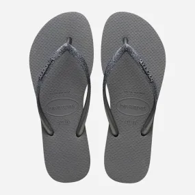 Havaianas Slim Glitter II Flip Flops - Grey/Graphite