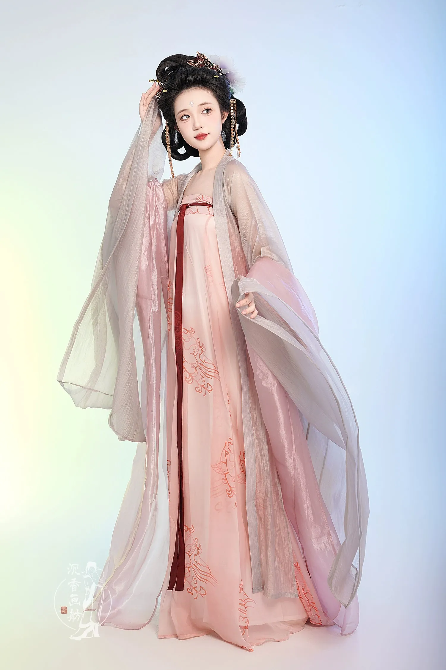 Historically Accurate Tang Dynasty Hanfu, Qixiong Ruqun, Hiding Crane (Preorder)