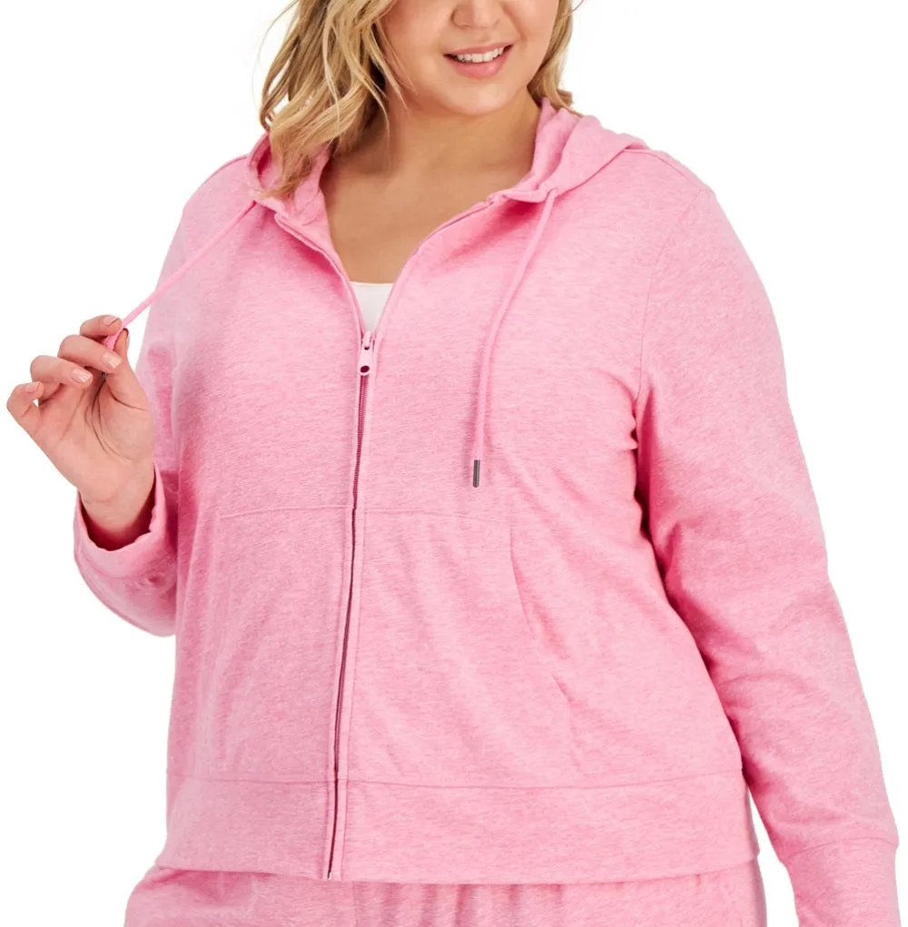 ID Ideology Women's Full Zip Hooded Jacket Pink