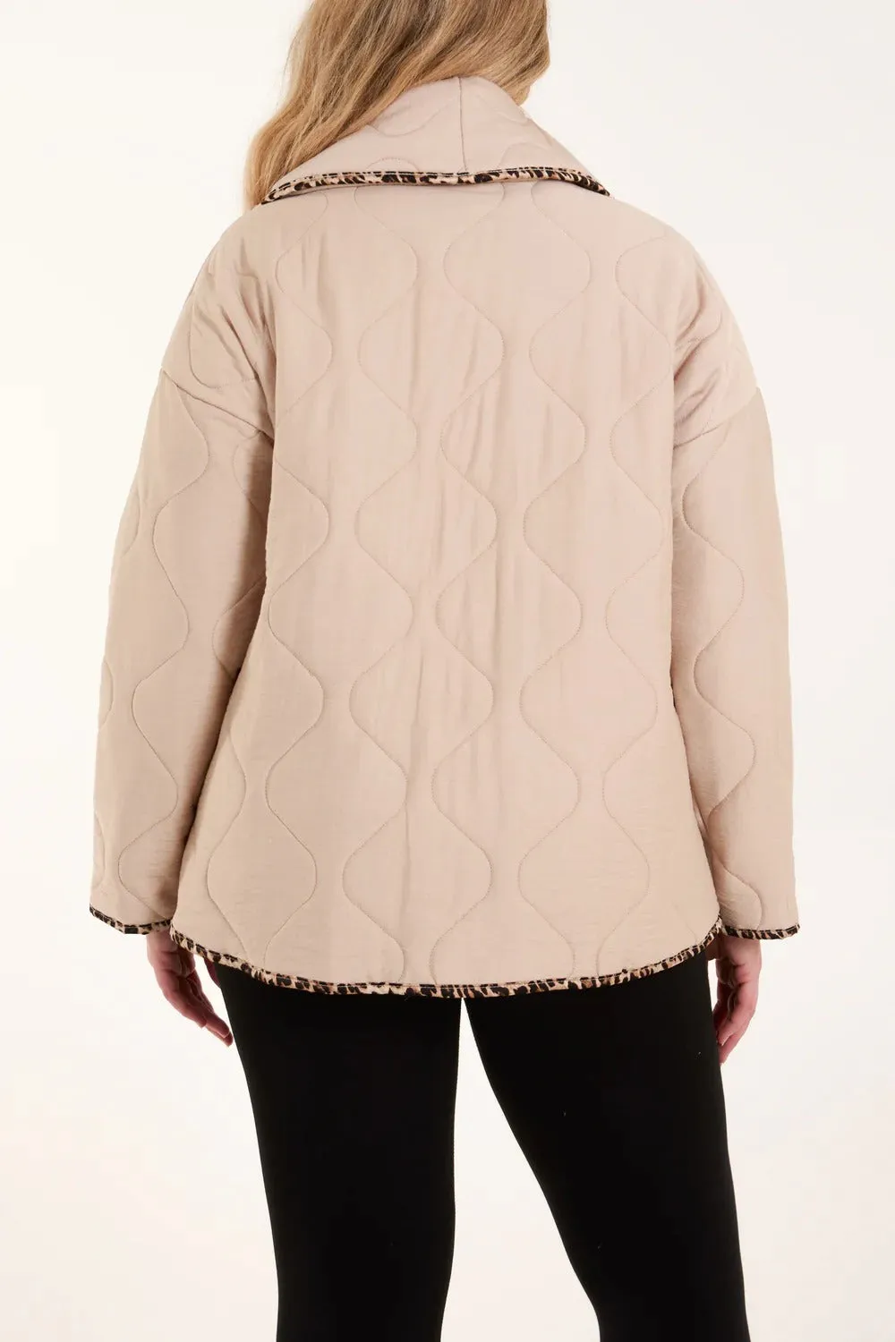 Italian Leopard Binding Quilted Jacket