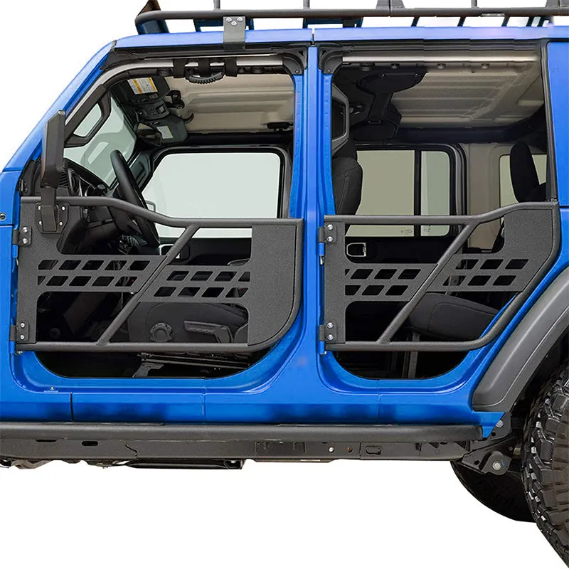 Jeep Half Tube Doors with Side View Mirror for 2018-2024 Wrangler JL Gladiator JT