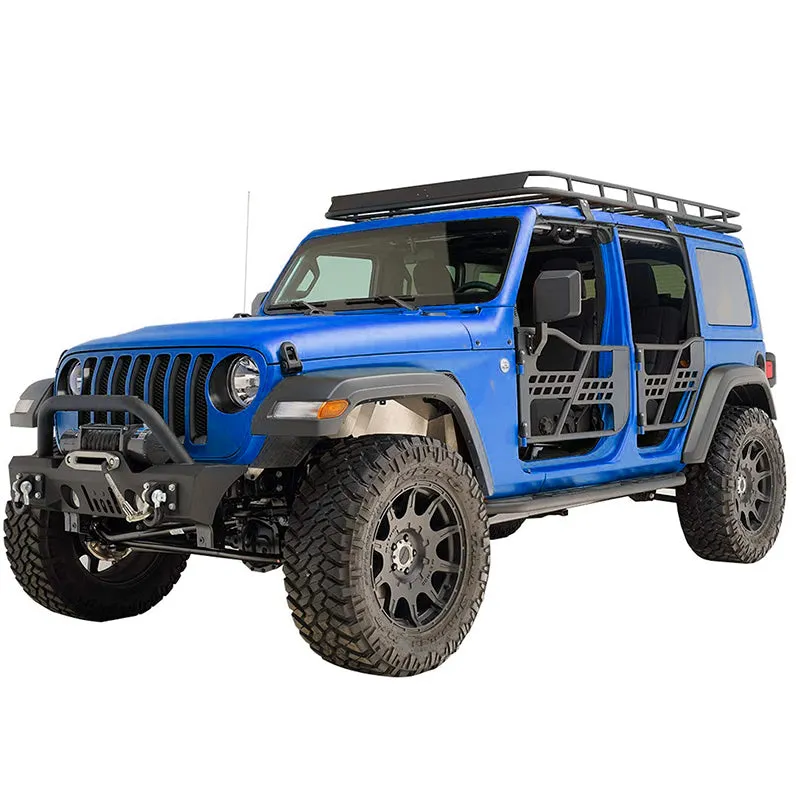 Jeep Half Tube Doors with Side View Mirror for 2018-2024 Wrangler JL Gladiator JT