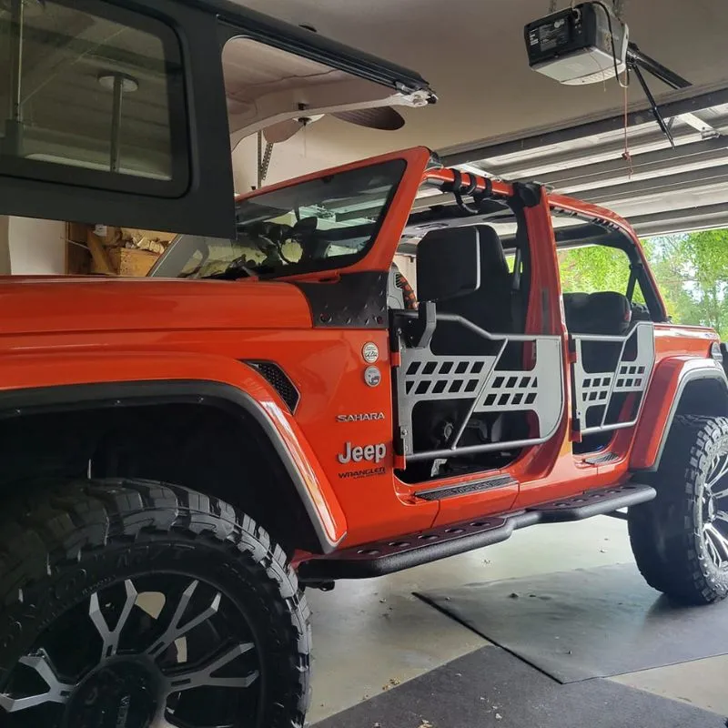 Jeep Half Tube Doors with Side View Mirror for 2018-2024 Wrangler JL Gladiator JT