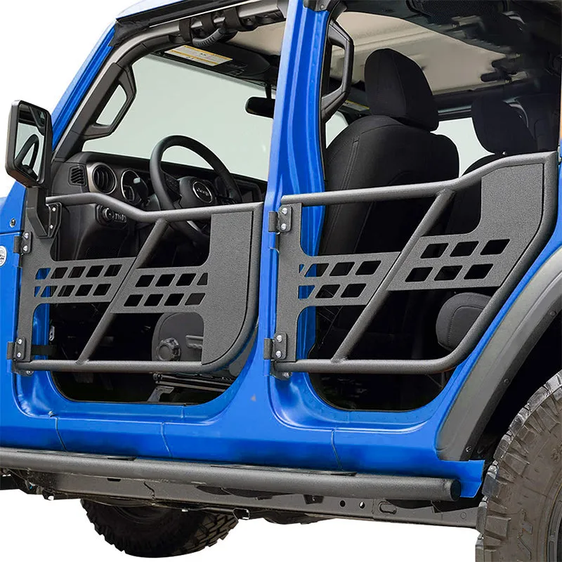 Jeep Half Tube Doors with Side View Mirror for 2018-2024 Wrangler JL Gladiator JT