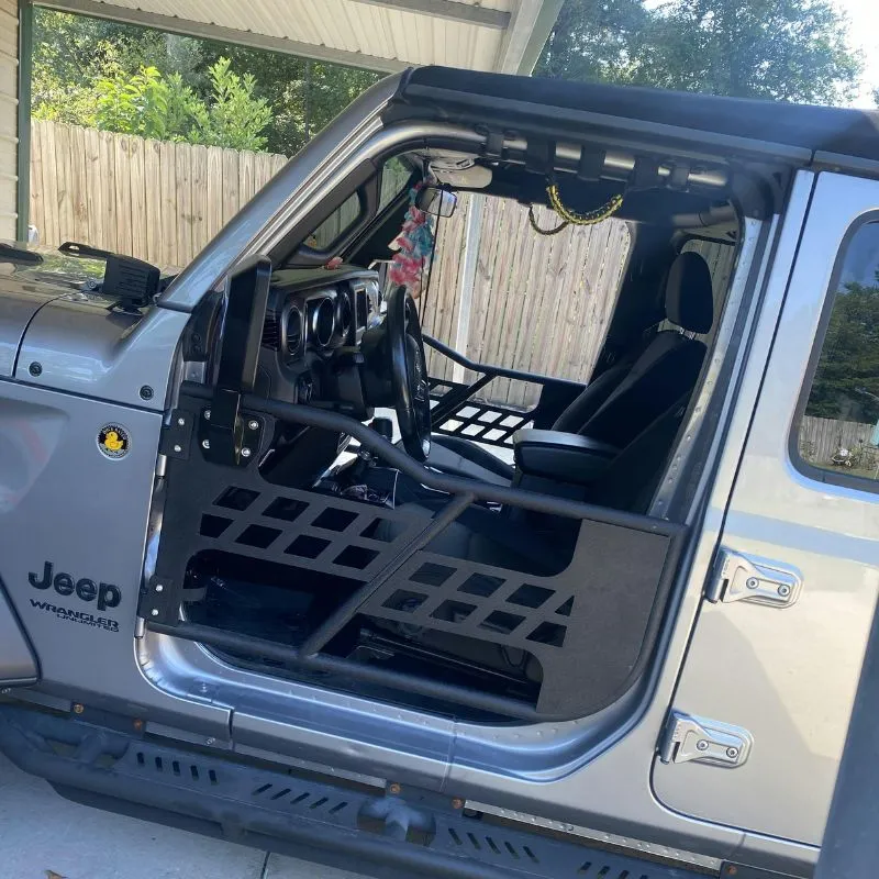 Jeep Half Tube Doors with Side View Mirror for 2018-2024 Wrangler JL Gladiator JT