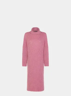 Joey Roll Neck Midi Dress - Dusky Pink