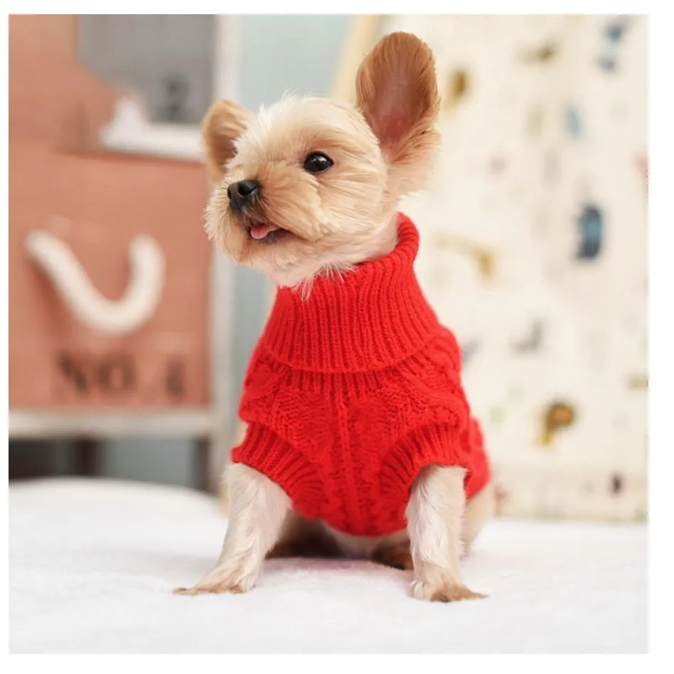 Knitted Wool Pet Turtleneck Sweater