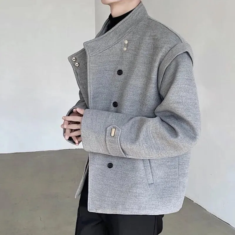 Light Gray Stand Collar Jacket