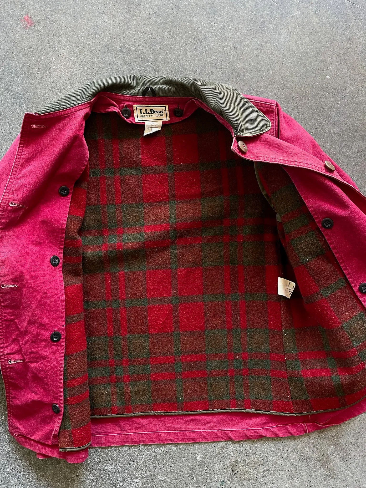 L.L.Bean Cranberry Wool Lined Barn Coat—[M]