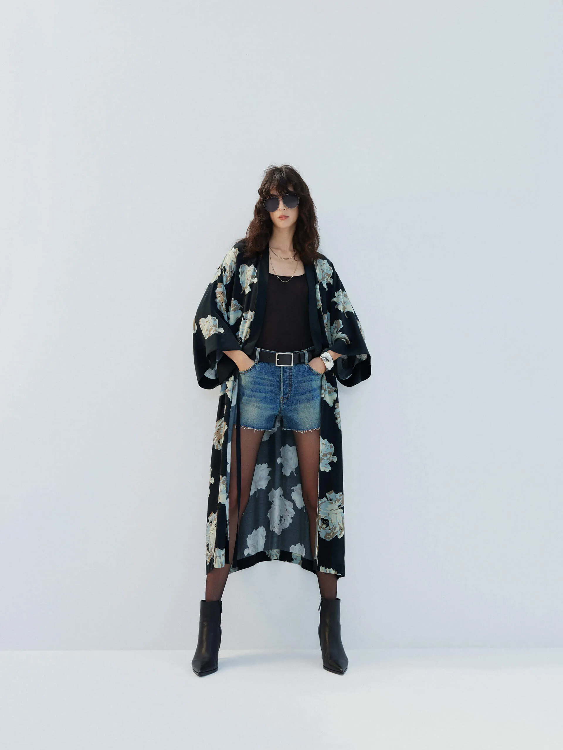 Long Floral Printed Coat