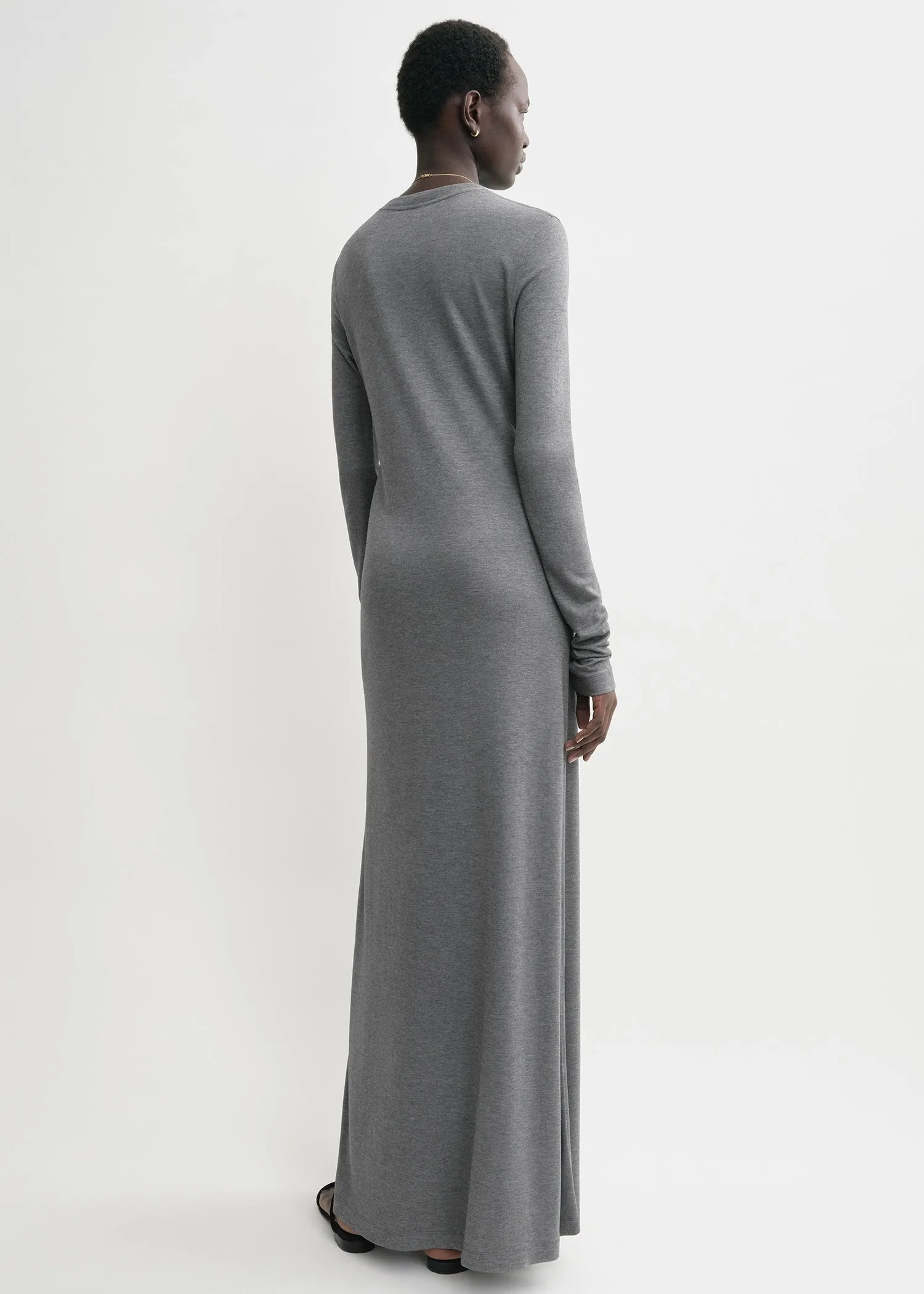 Long-sleeve jersey dress grey melange