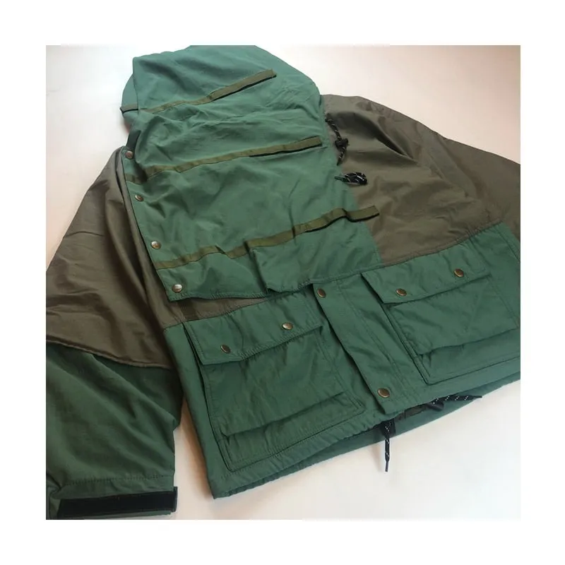 Loose Nylon Stitched Hooded Jacket