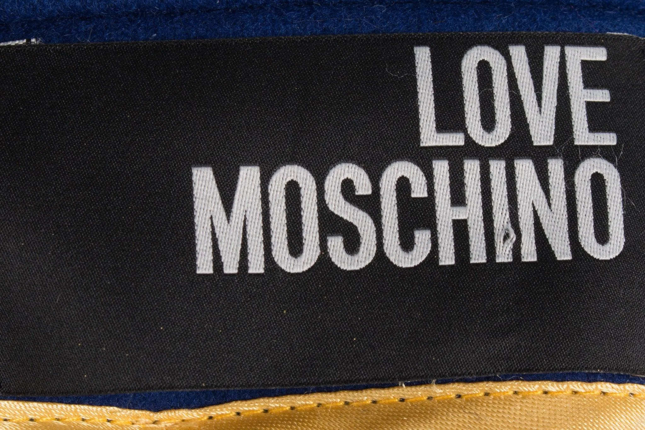 Love Moschino Designer Jacket Wool Royal Blue with Gold Anchor Buttons UK Size 8