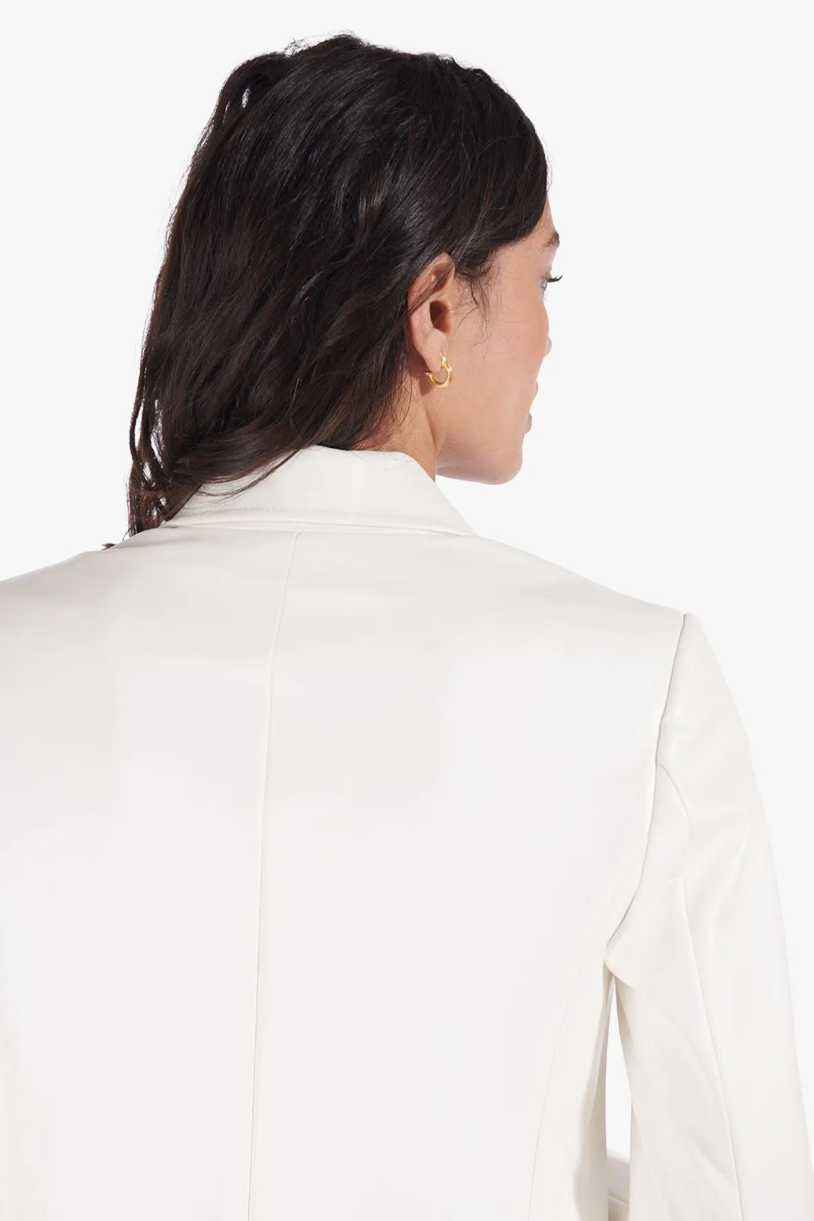 MADDEN BLAZER | IVORY VEGAN LEATHER