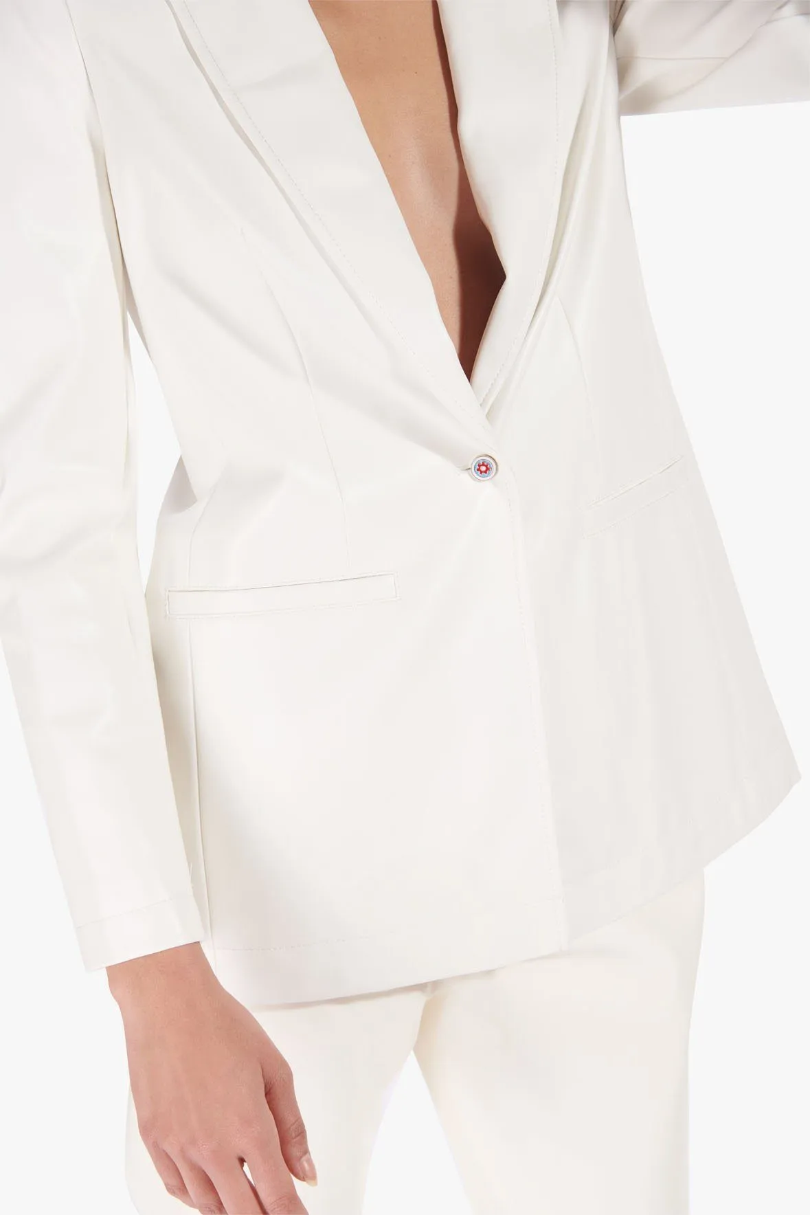 MADDEN BLAZER | IVORY VEGAN LEATHER