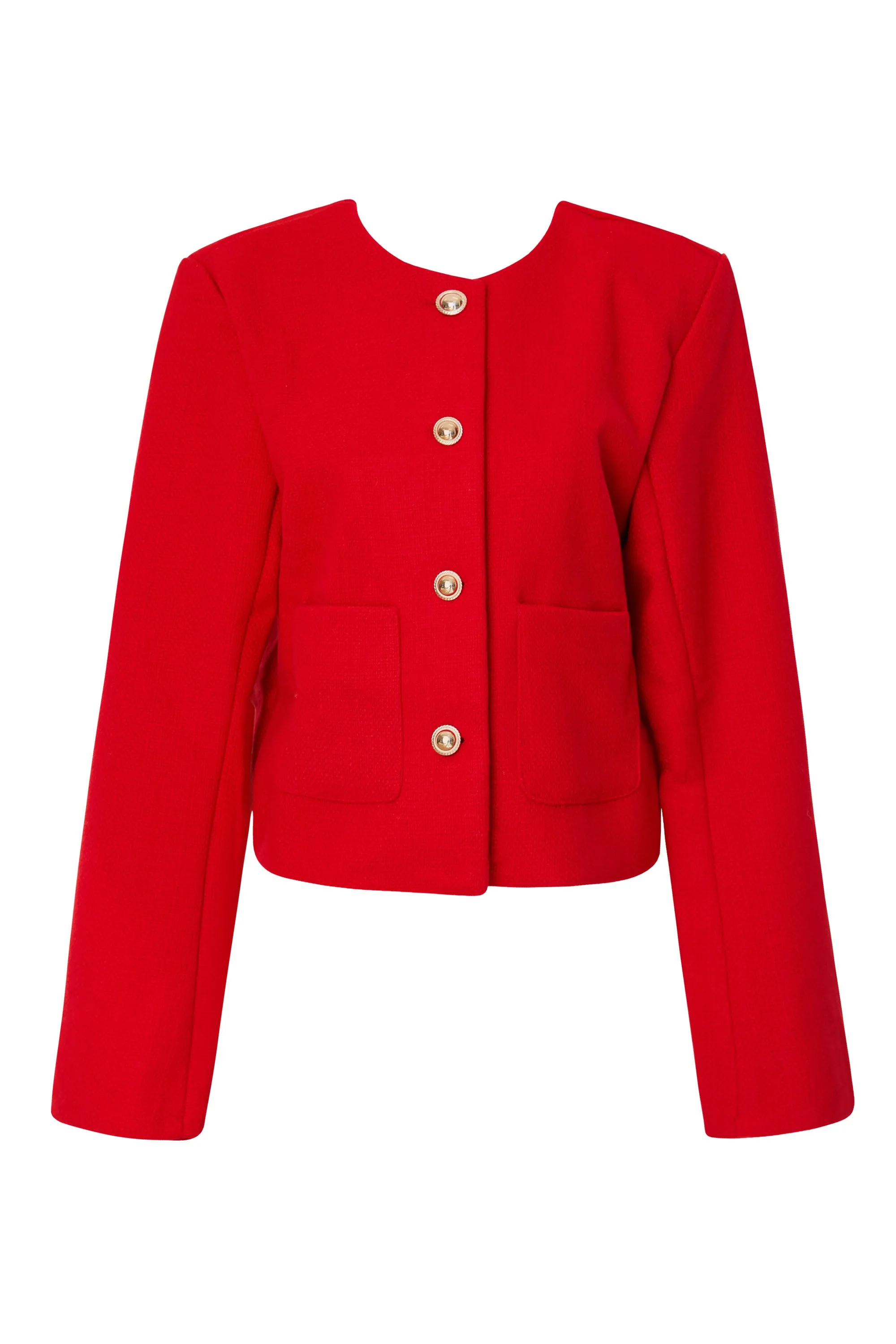 Marieanne Red Tweed Jacket