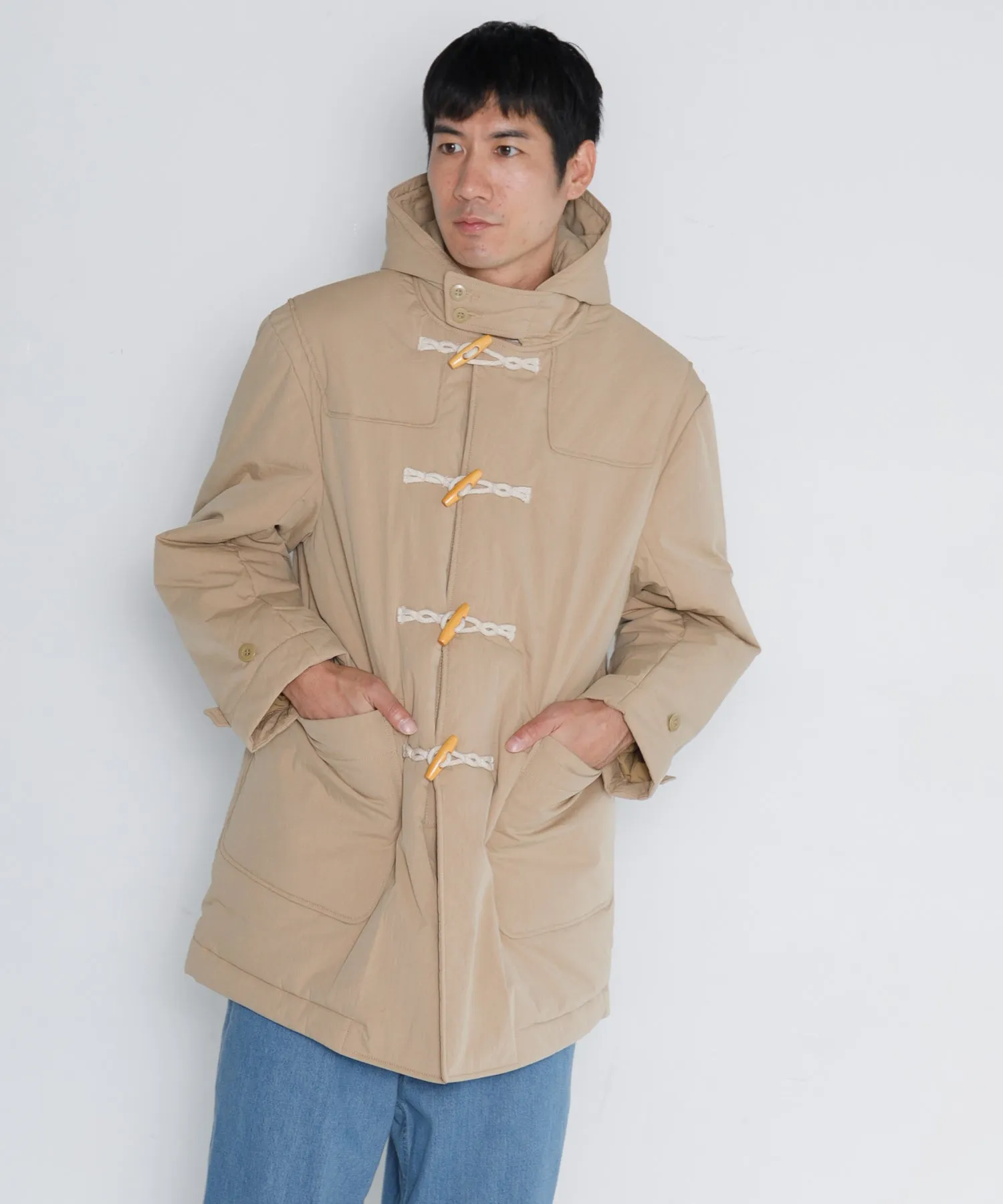 【MEN】ARMY TWILL COTTON NYLON DUFFEL COAT