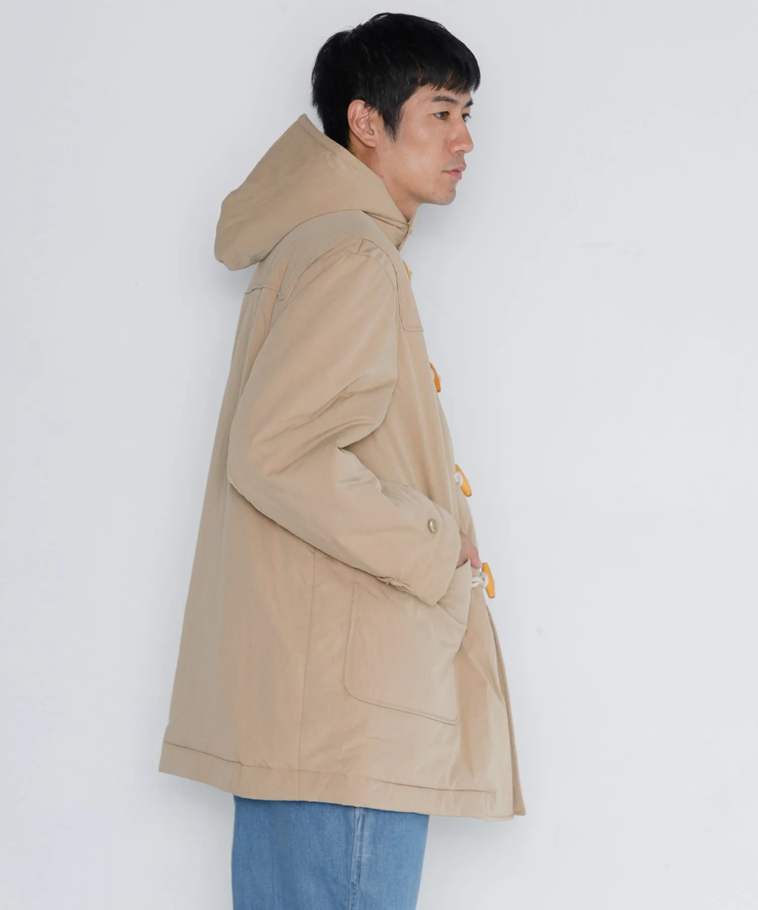 【MEN】ARMY TWILL COTTON NYLON DUFFEL COAT