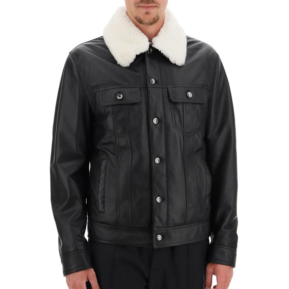 Men’s Black Trucker Aviator Jacket