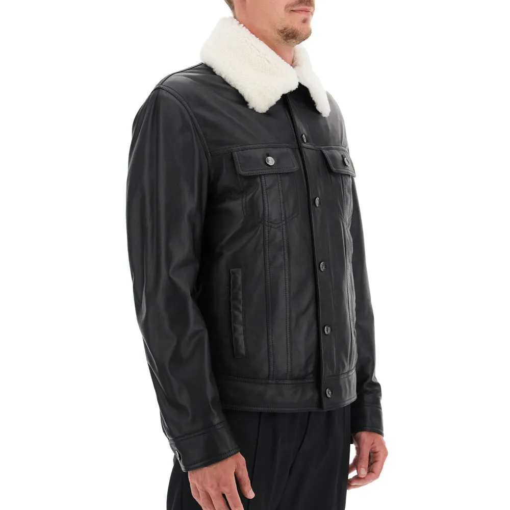 Men’s Black Trucker Aviator Jacket