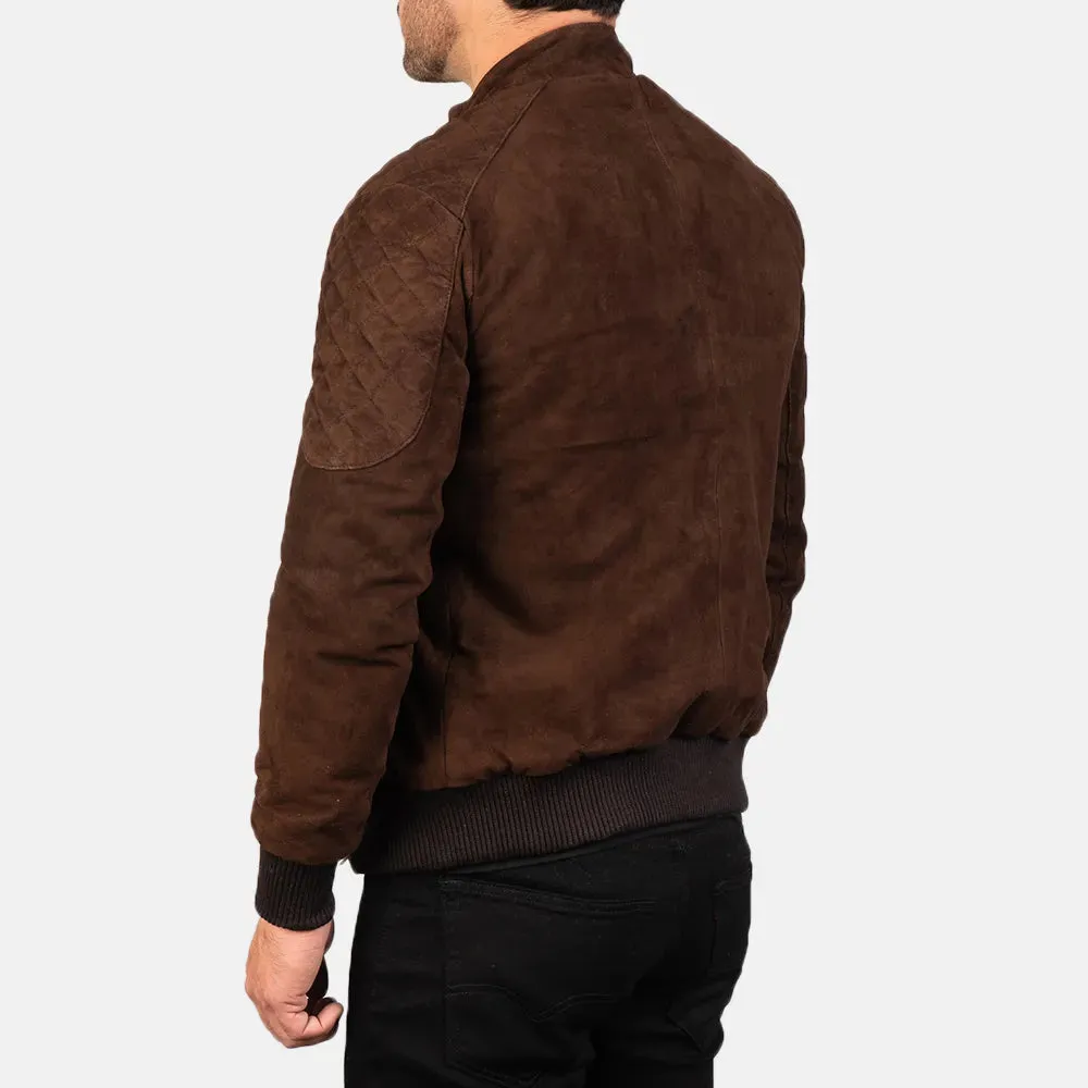 Mens Dark Brown Suede Jacket