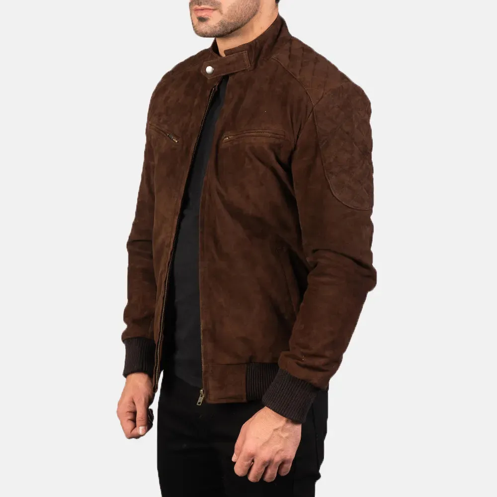 Mens Dark Brown Suede Jacket