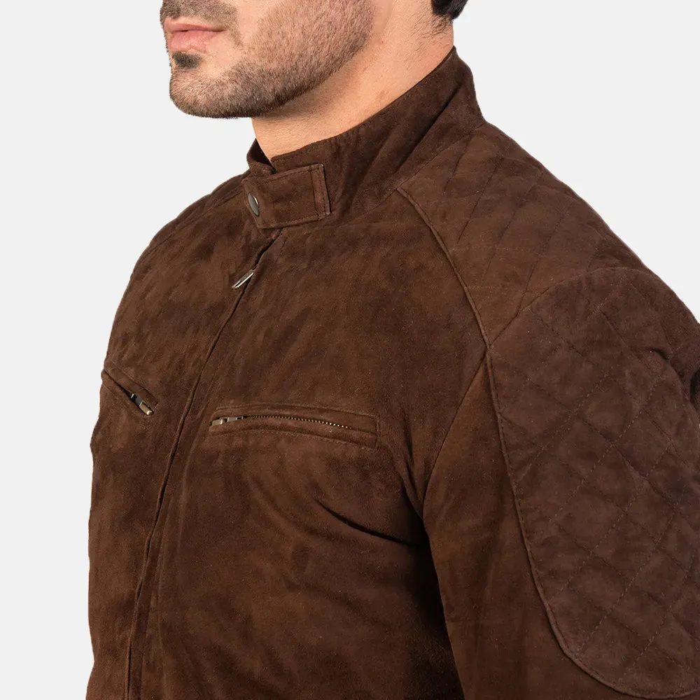 Mens Dark Brown Suede Jacket