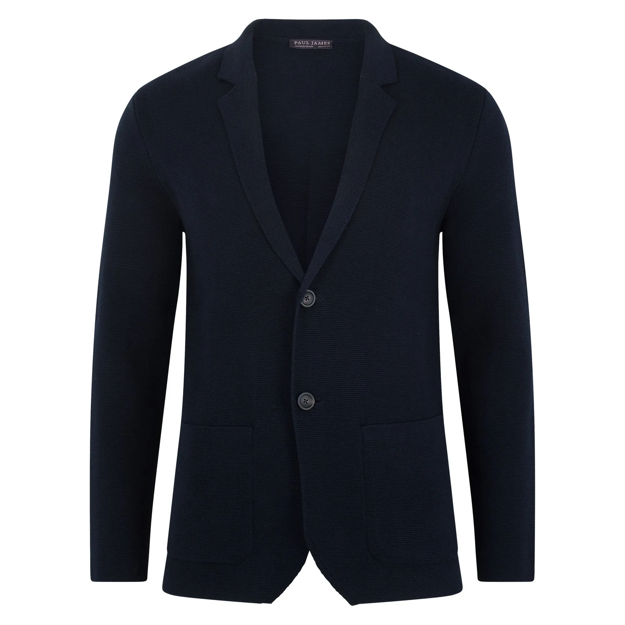 Mens Midweight Cotton Deconstructed Knitted Blazer