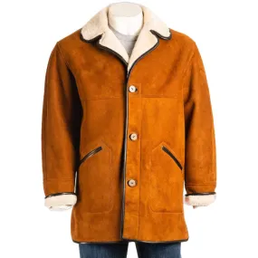 Men's Traditional Brown Shearling Sheepskin Coat