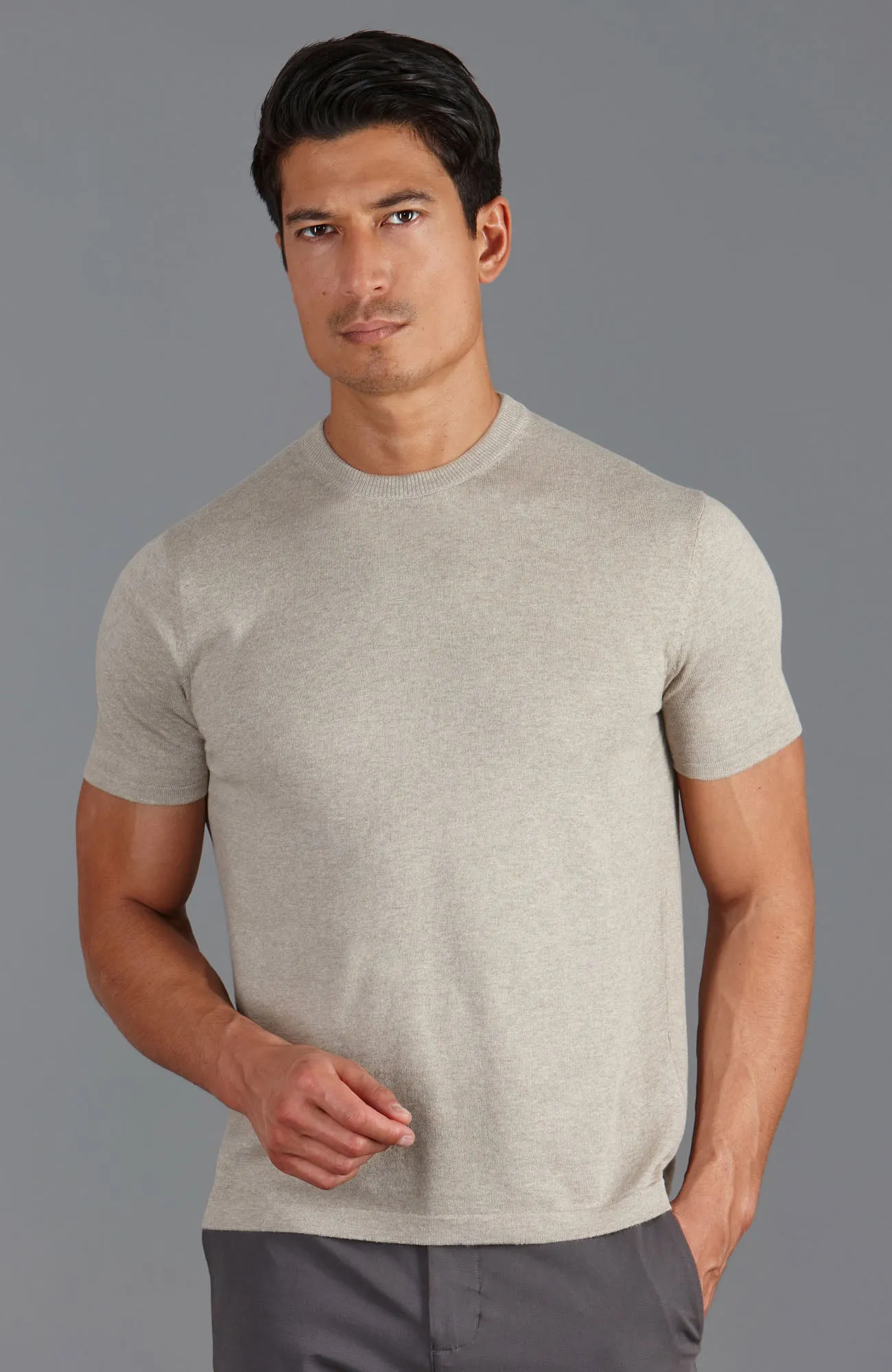 Mens Ultra Fine Cotton Knitted T-Shirt