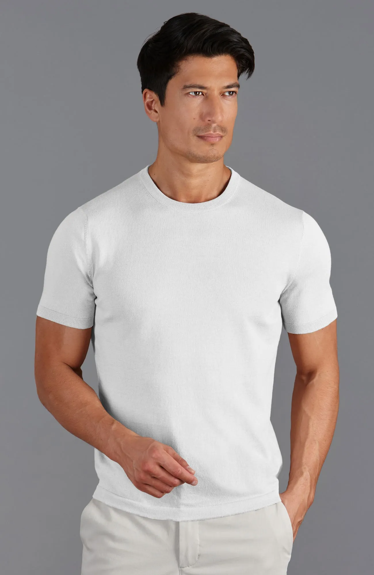 Mens Ultra Fine Cotton Knitted T-Shirt