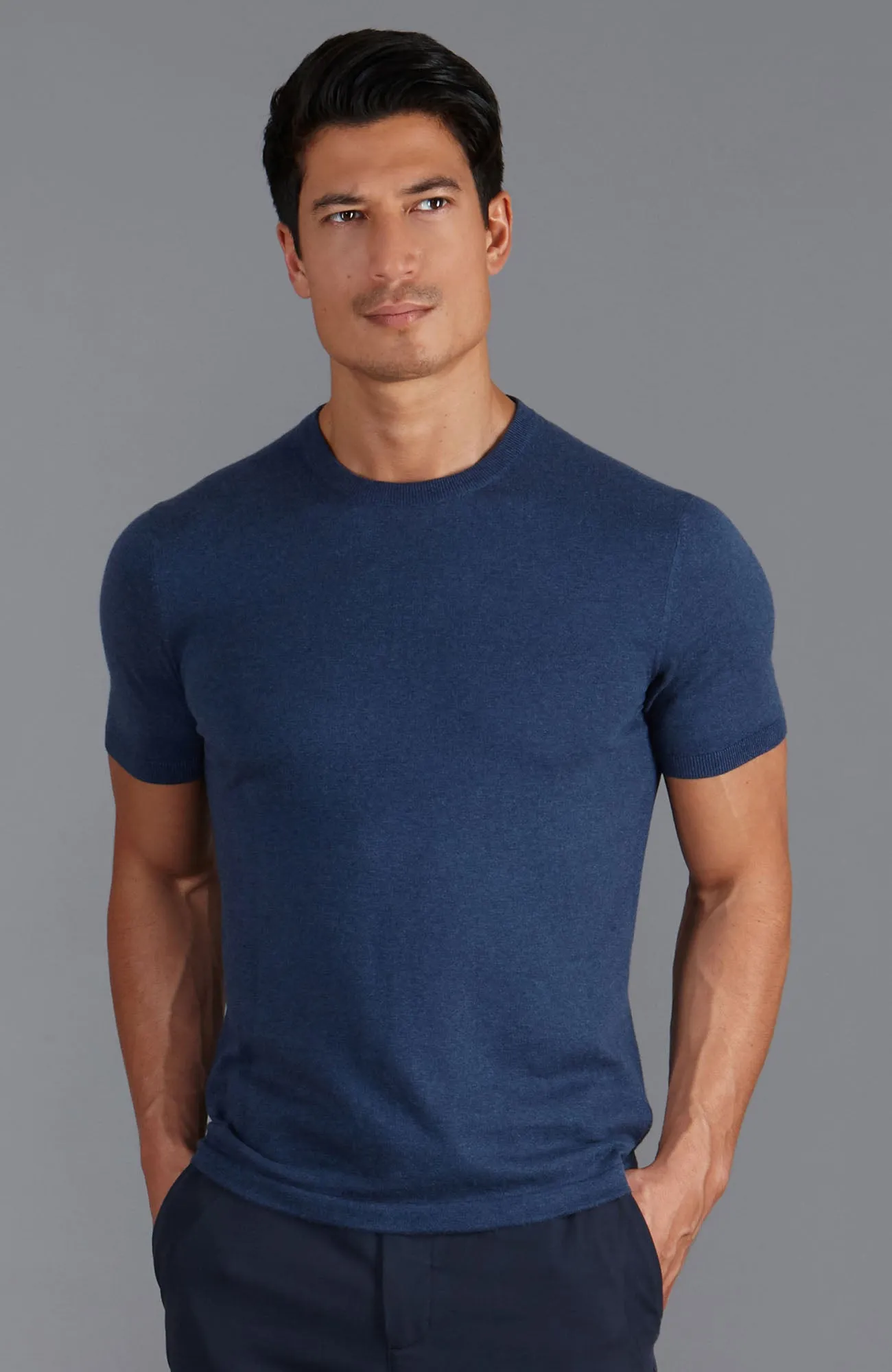 Mens Ultra Fine Cotton Knitted T-Shirt