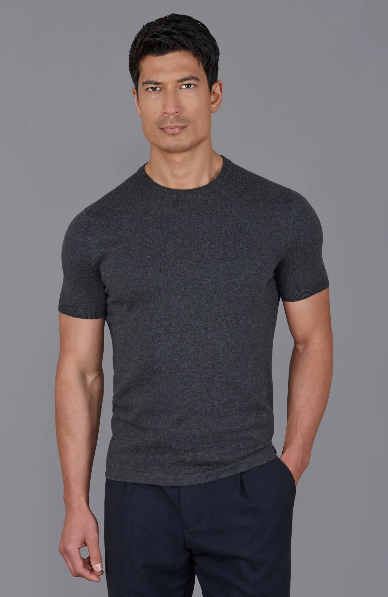 Mens Ultra Fine Cotton Knitted T-Shirt