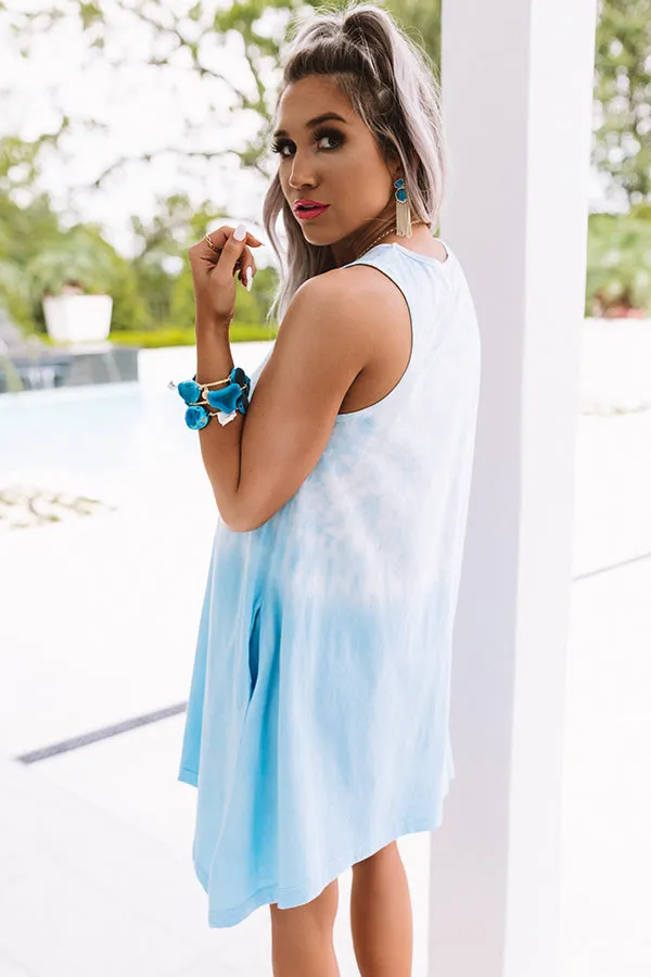 Mesa Moment Tie Dye Shift Dress In Sky Blue