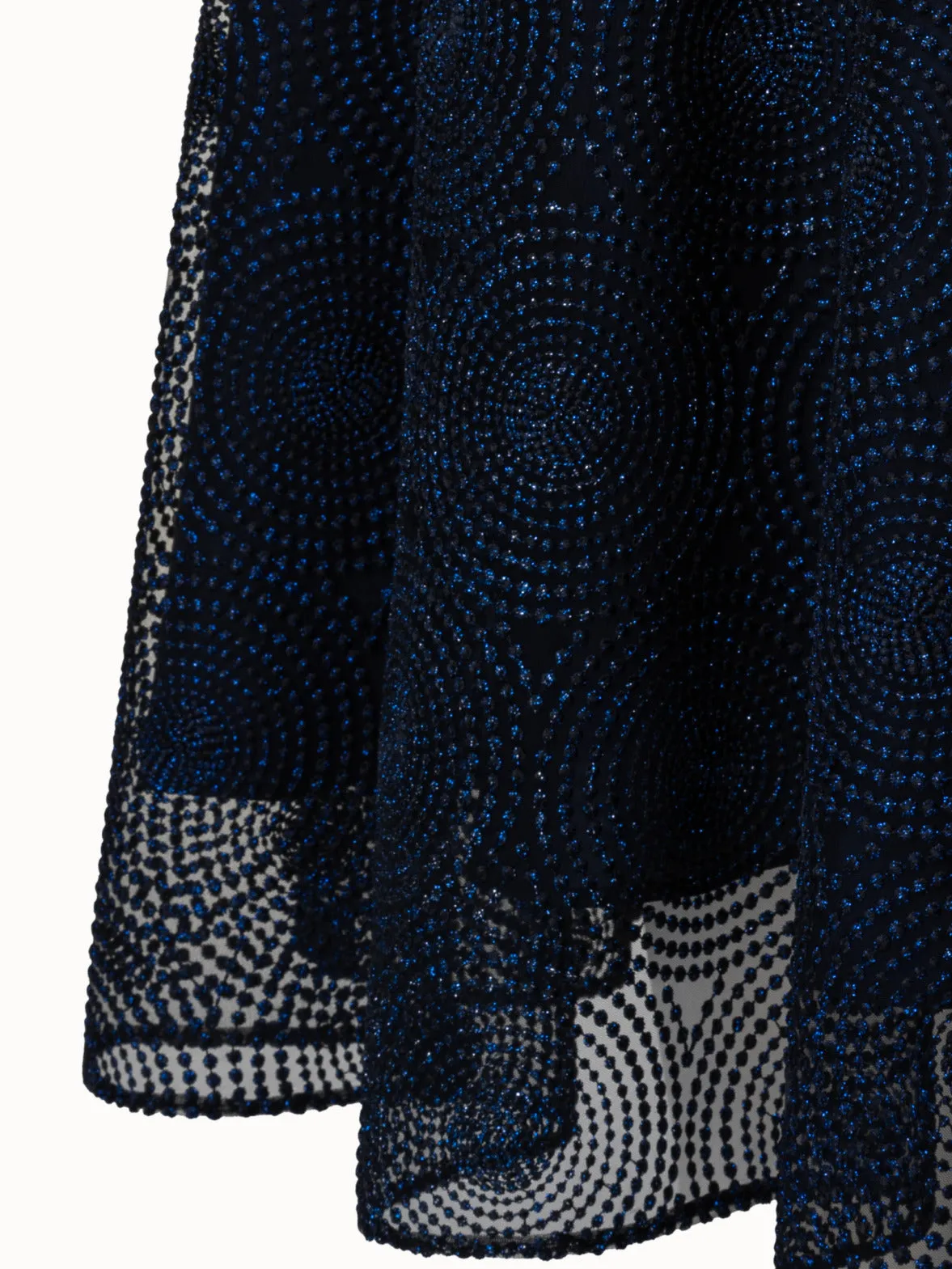 Metallic 3D Dot Embroidery Midi Skirt