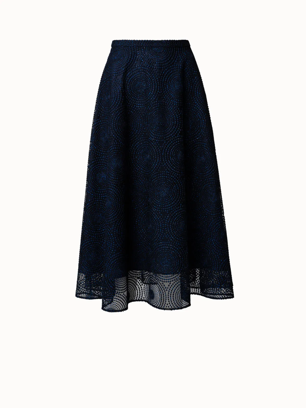 Metallic 3D Dot Embroidery Midi Skirt