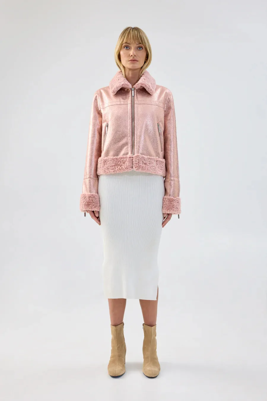 Metallique Jacket | Metallic Pink