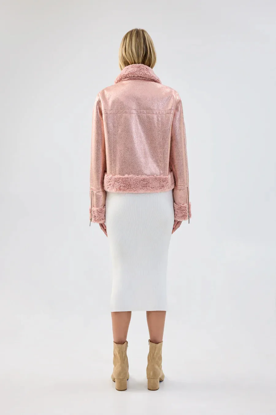 Metallique Jacket | Metallic Pink