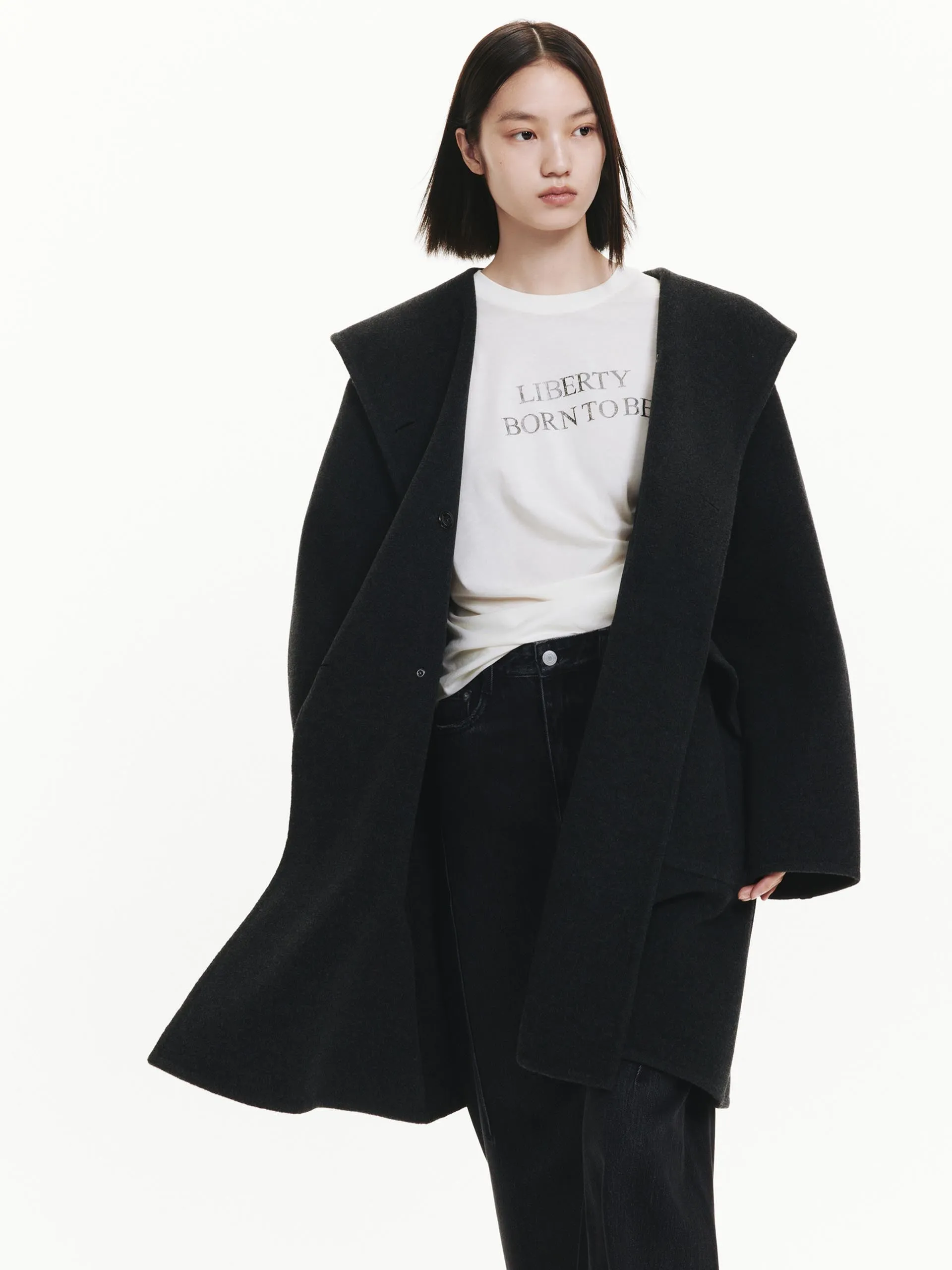 Midi Hooded Wool Coat