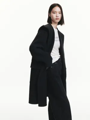 Midi Hooded Wool Coat